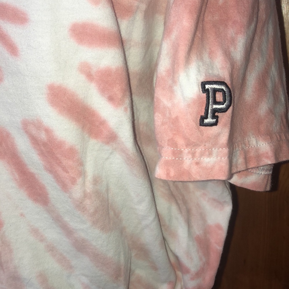 Pink Victoria’s Secret tie dye crop top cinch waist pink size large T-shirt top - Picture 3 of 6